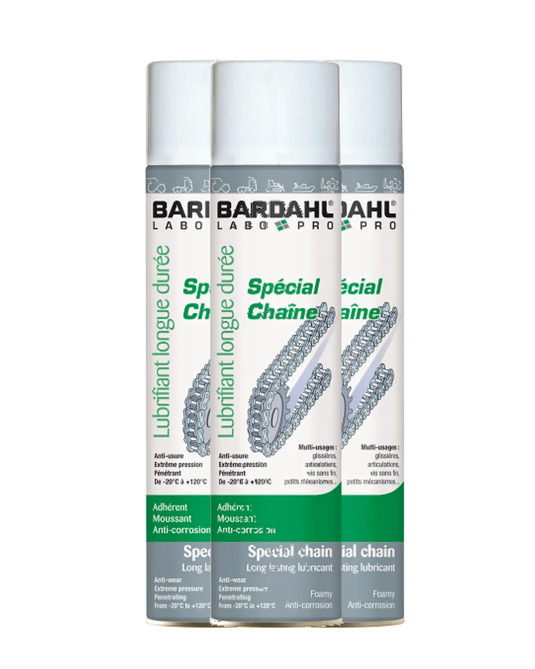 3 LUBRIFIANT SPRAY SPECIAL CHAINE 600ML