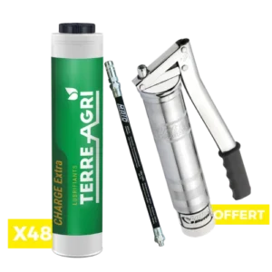 Lot de 48 cartouches de graisse charge extra lube shuttle + Une pompe a graisse speciale lube shuttle offerte - Allezy partenaire MASSEY FERGUSON